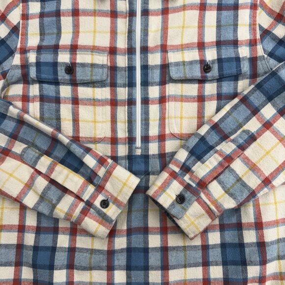 L.L.Bean Men's 1/2 Zip Flannel Shirt, 100% Cotton, Relaxed Fit, Scotch Plaid, M - Picture 9 of 12